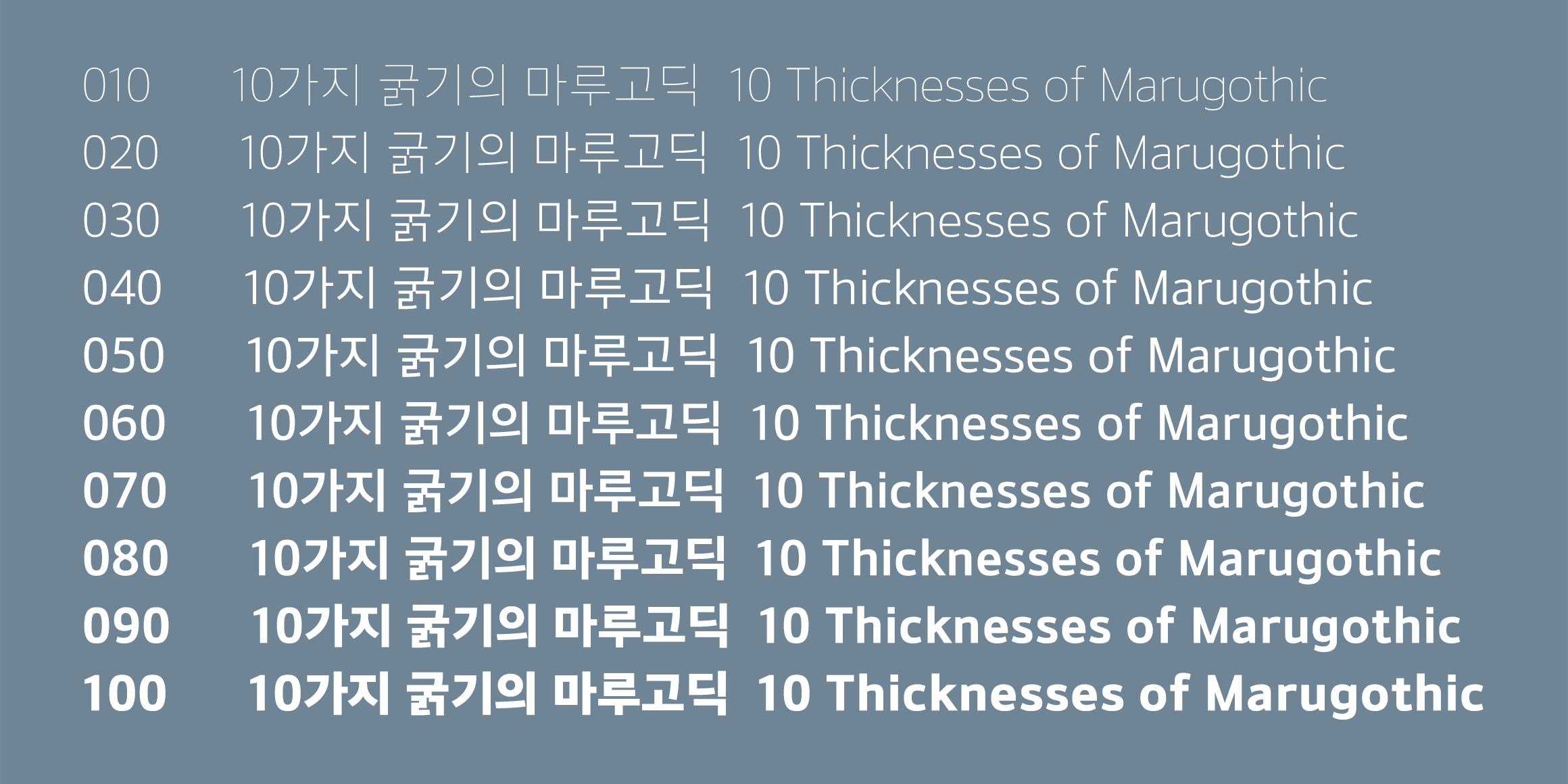 210 마루고딕 사용 예시